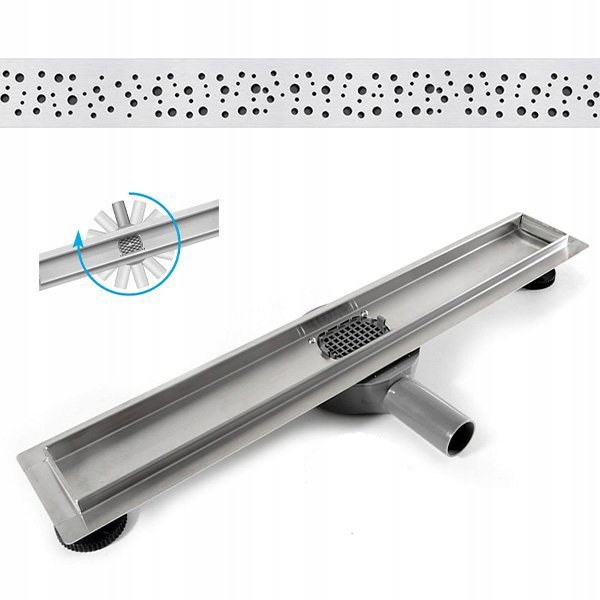 Sprchový žľab - Otočný lineárny odtok 360 stupňov 8 DIZAJNOV 50cm