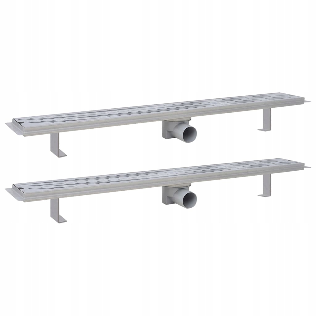 Sprchový žľab - Lineárny odtok, 2 ks, vlna, 930x140 mm, oceľ č