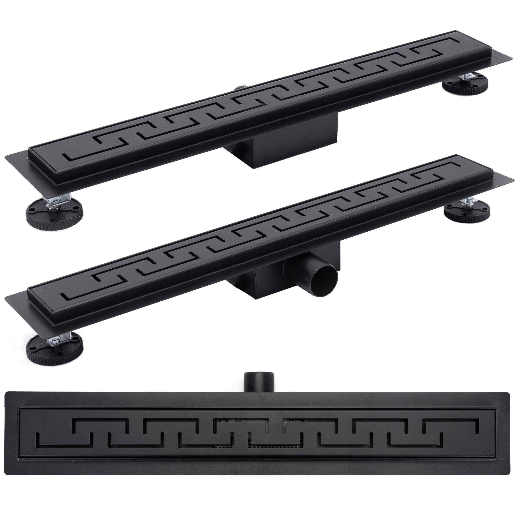 Sprchový žľab - Lineárny odtok Greek Black Black Mat 80