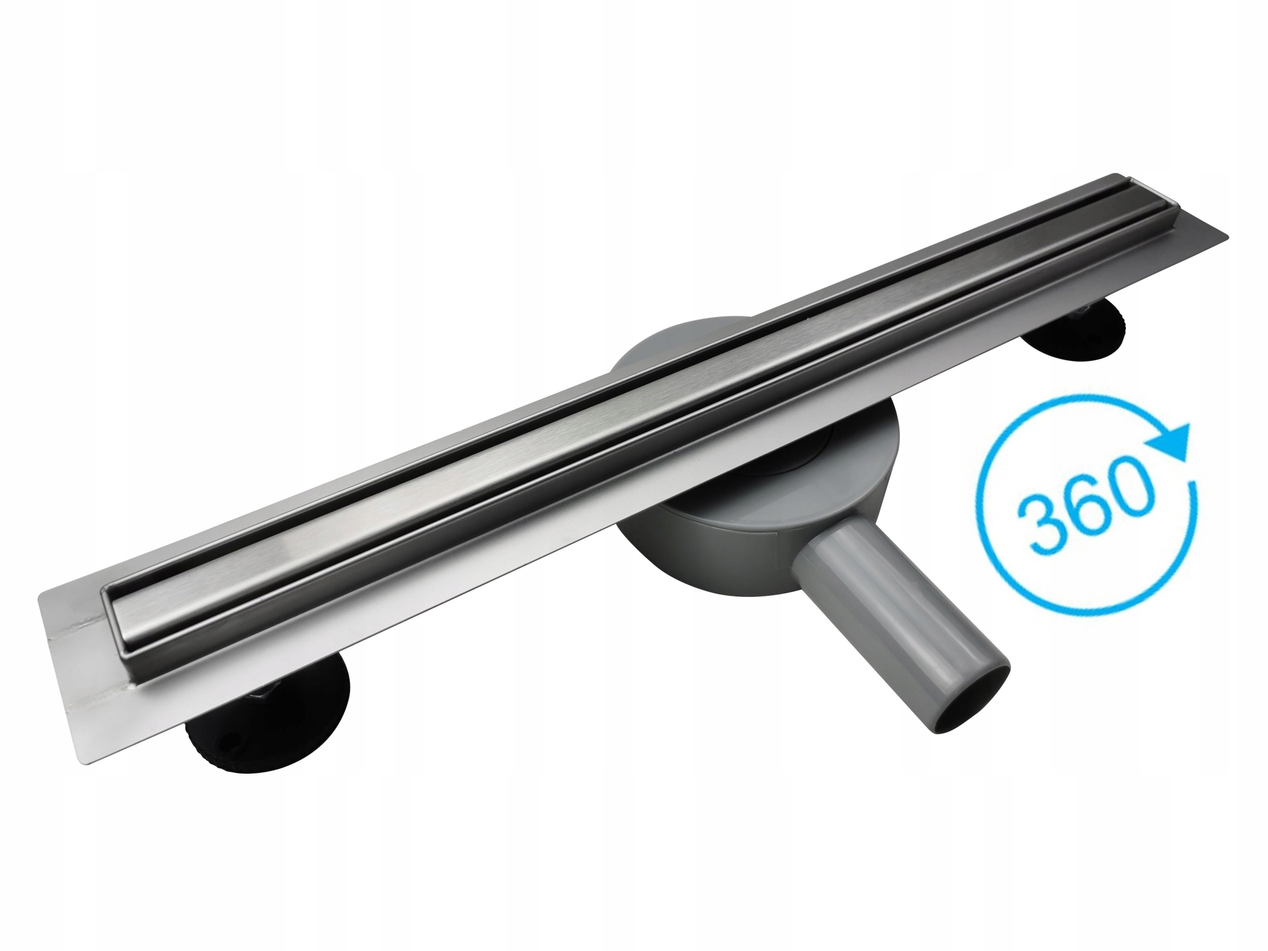 Sprchový žľab - Lineárny odtok SLIM KWADRAT, otočný sifón 70cm
