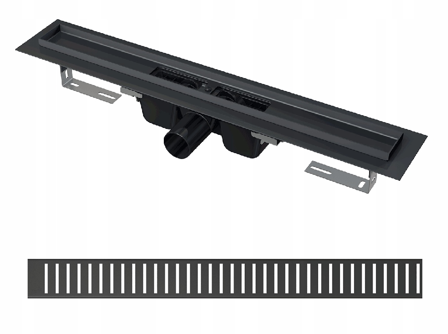 Sprchový žľab - Lineárny odtok s roštom APZ1BLACK 750 BLACK