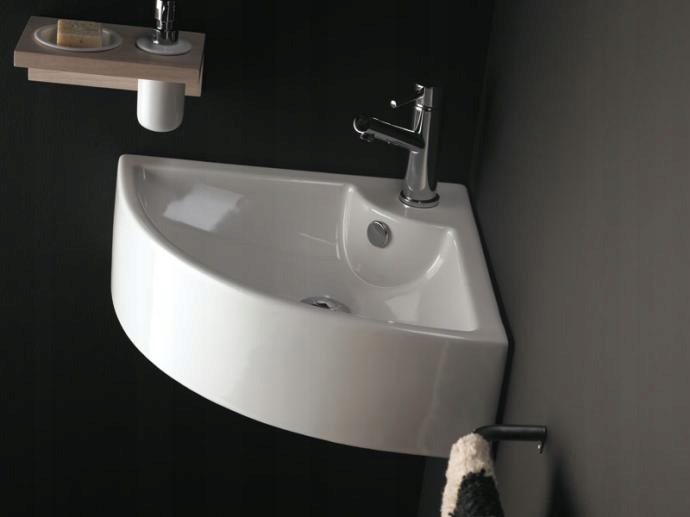 Umývadlo -  Rohové umývadlo Oporto Bathco 470x470 biele