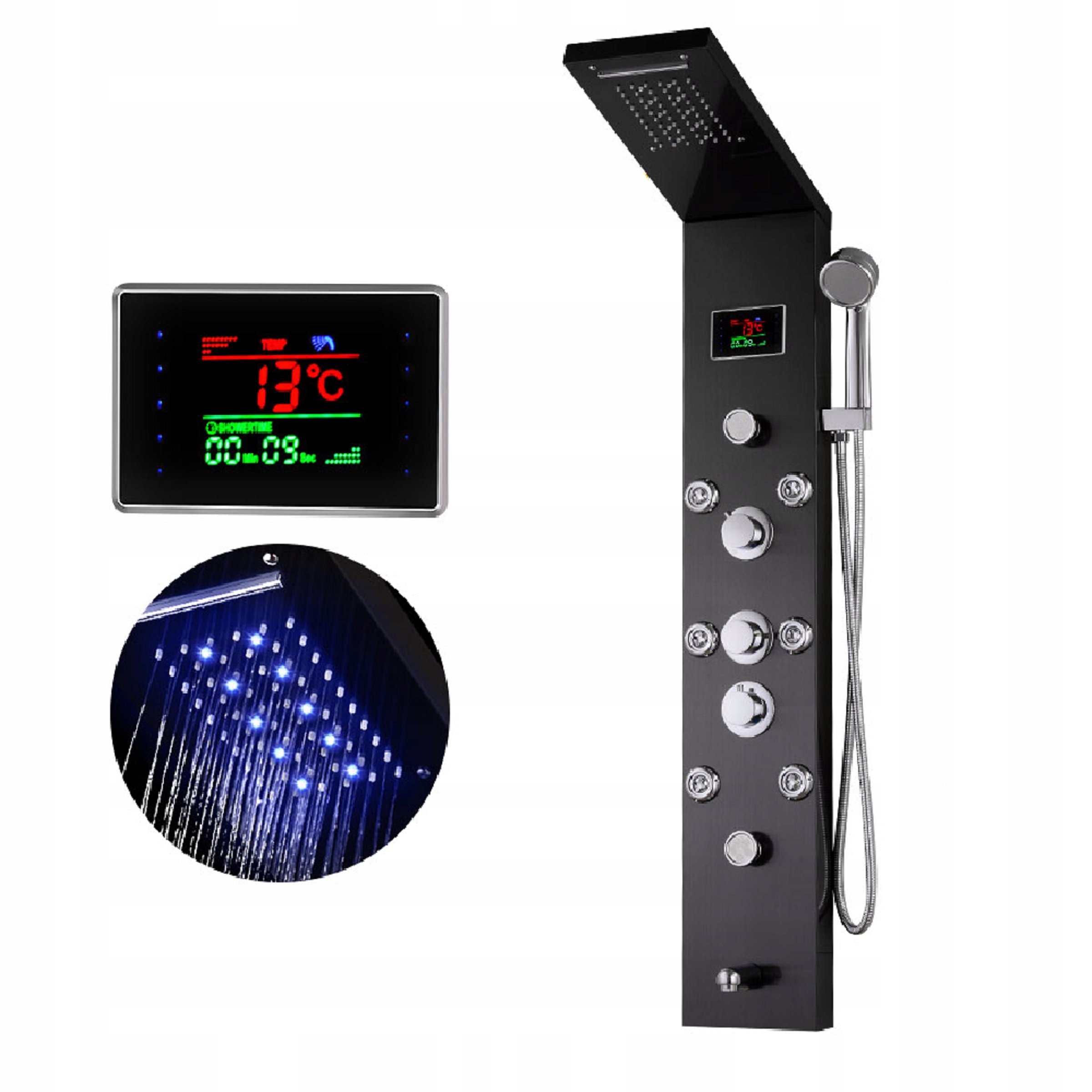 Sprchový panel - LED SPRCHOVÝ PANEL Hydromasáž WATERFALL THERMOSTA