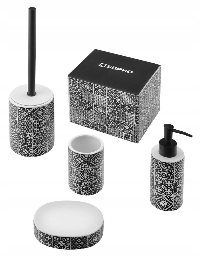 Kupelňový set doplnkov - PATCHWORK keramické a kúpeľňové doplnky