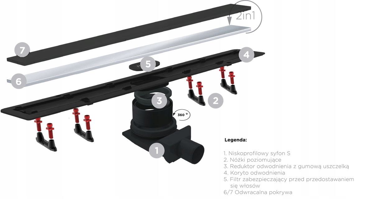 Sprchový žľab - Lineárny odtok PESTAN Confluo Frameless Line 650
