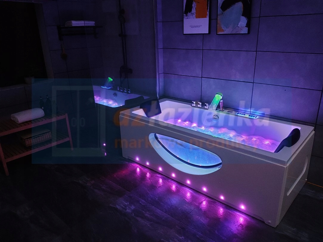 OBDĺžnikový KÚPEĽ S HYDROMASÁŽOU SKLO 180x80 NOVINKA!