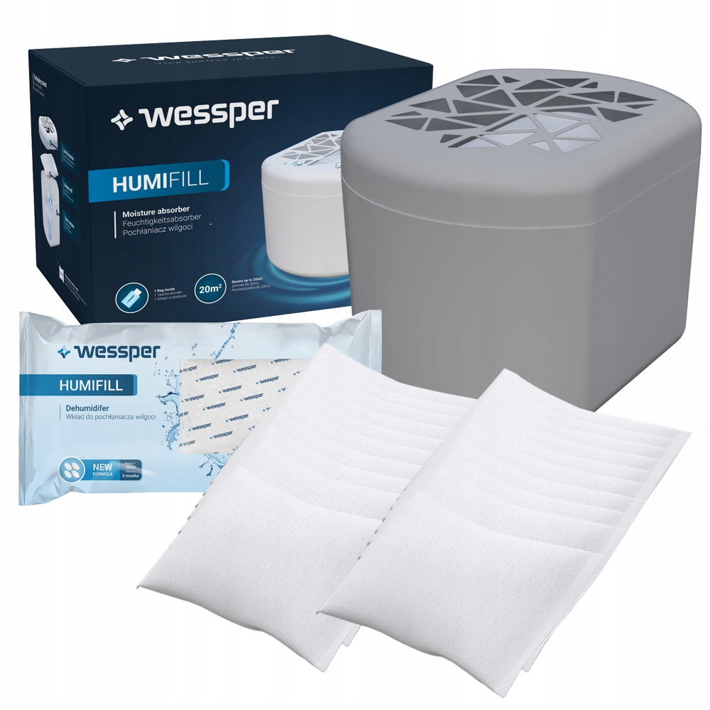 Odvlhčovač vzduchu - PROTI VLHKOSTI SADA ABSORBER + 20x ŠEDÉ DOPLNENIE