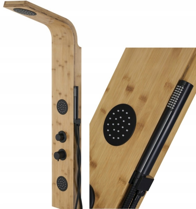 Sprchový panel -  Drevený sprchovací panel BAMBOO Bali ČIERNY