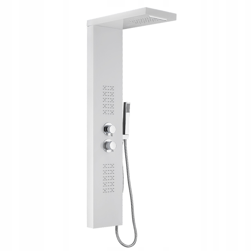 Sprchový panel - Hydromasážny LED sprchový panel S TERMOSTATOM Biela
