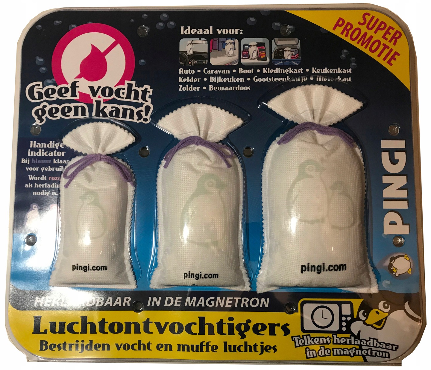 Odvlhčovač vzduchu - Opakovane použiteľný domáci absorbér vlhkosti Pingi 850g
