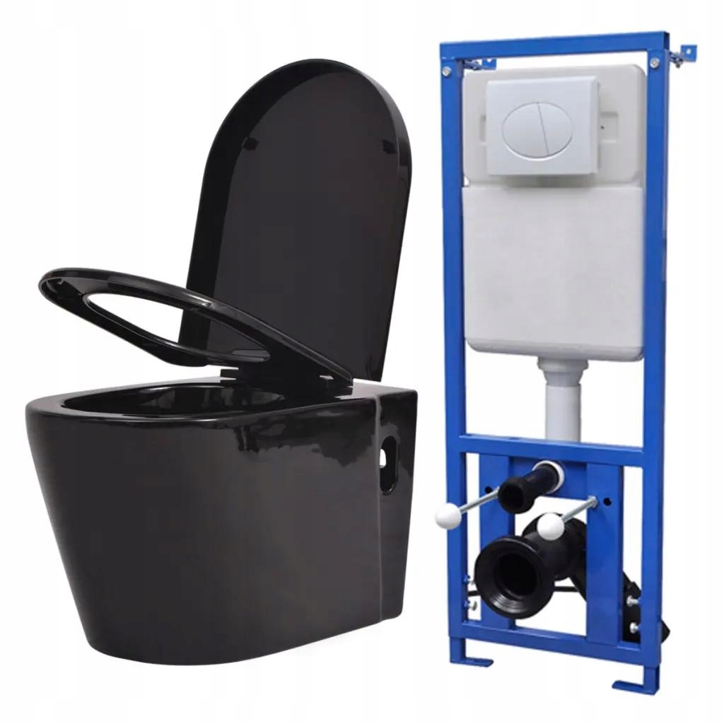 WC MISA - Závesné keramické WC s čiernou cisternou