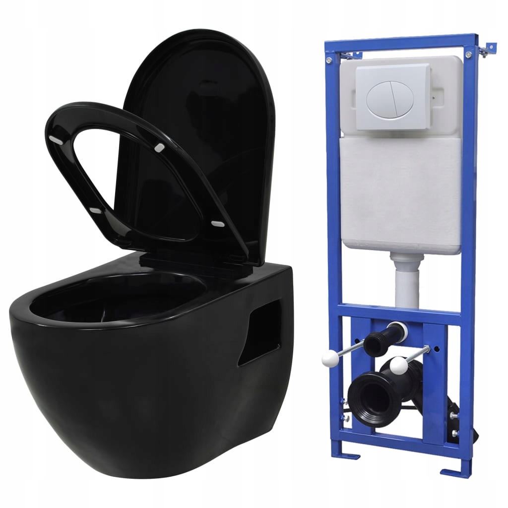 WC MISA - Závesné keramické WC s čiernou nádržkou