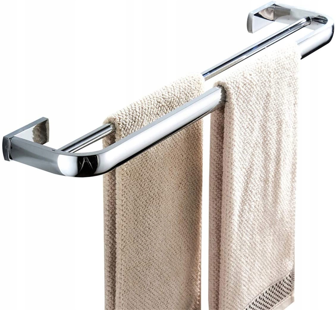 Vešiak - Dvojitý držiak na uteráky 60 cm z lešteného chrómu