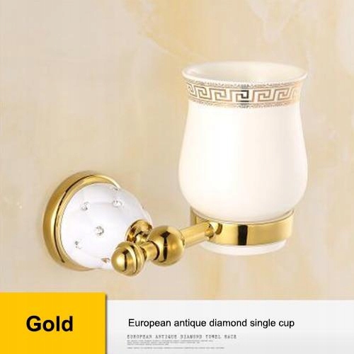 Kupelňový set doplnkov - [Držiak na jeden pohár] Luxusné zlato