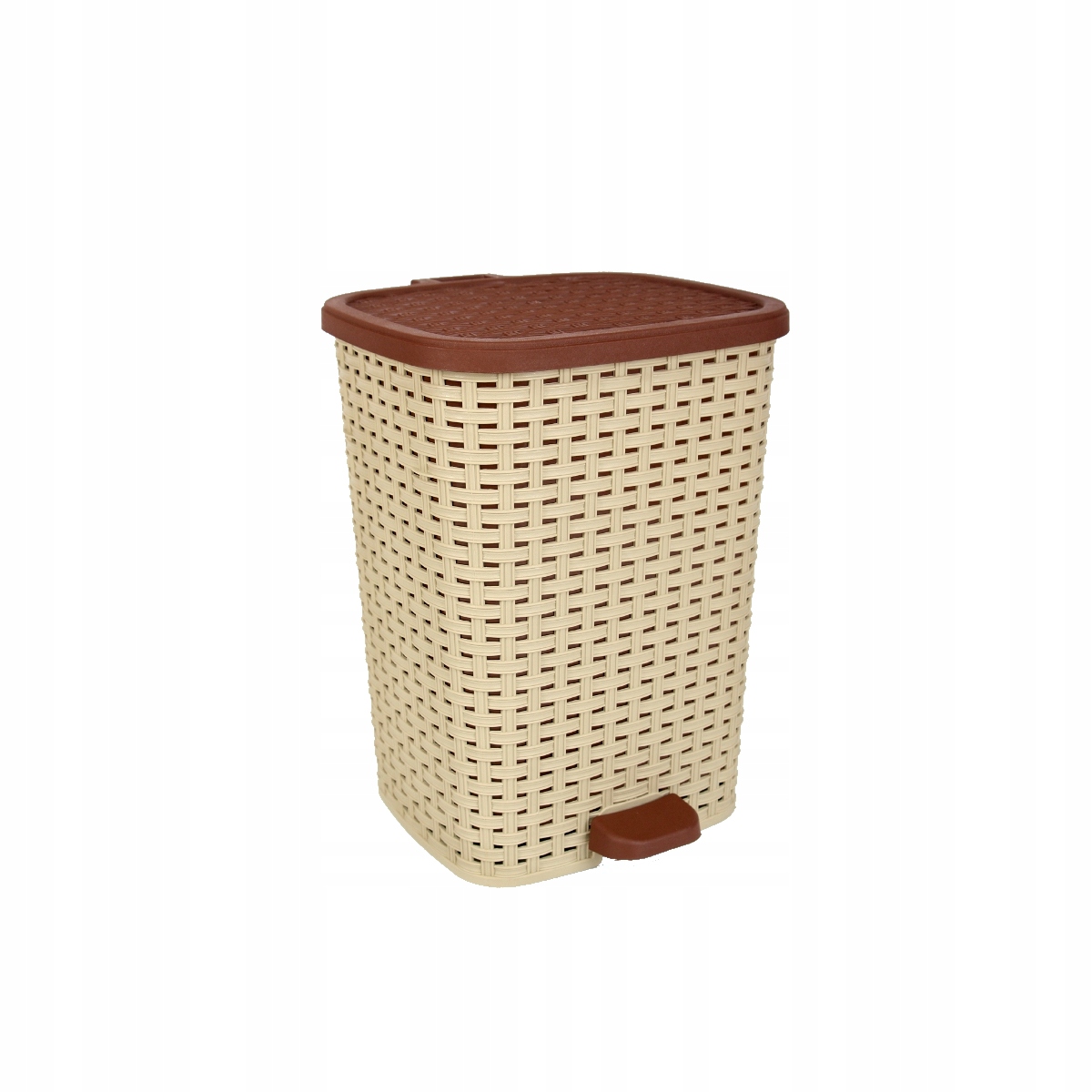 Kontajnerový kôš s pedálom RATTAN Openwork 26 L béžový