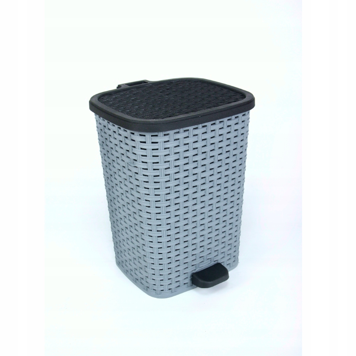 Kontajnerový kôš s pedálom RATTAN Openwork 26 l sivý