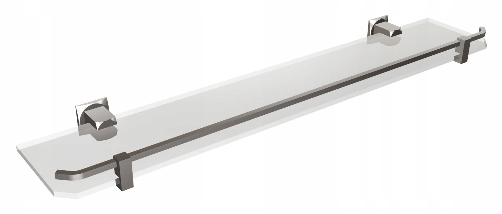 Polička do kúpelne - Sklenená polička do kúpeľne, zavesenie pod zrkadlo, 60 cm