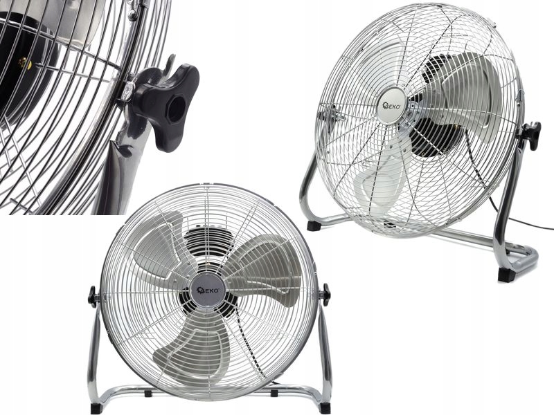 Kupelňový ventilátor - Prenosný podlahový ventilátor, 45 cm, 120 W, oceľ