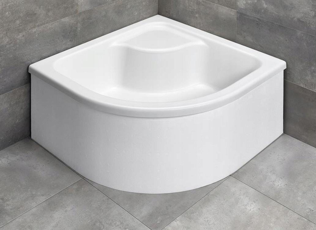 RADAWAY NAXOS Vysoká polkruhová sprchová vanička 90x90x26