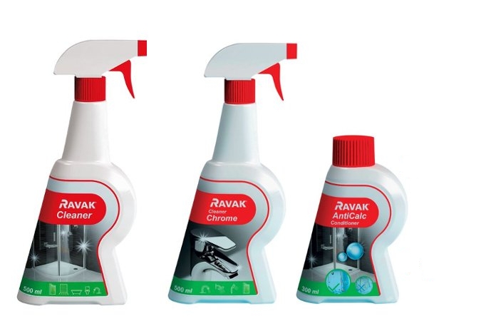 Sprchový kút - Sada RAVAK Cleaner + Anticalc + Cleaner Chrome