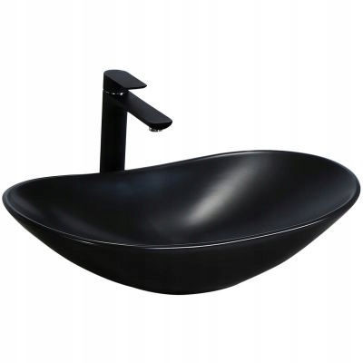 Umývadlo -  REA ROYAL BLACK MAT 61,5X37 UMYVADLO NA UMÝVANIE REA-U0442