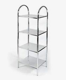 Polička do kúpelne - BOOKCASE kúpeľňová polica 4 úrovne CHROME 4/3038