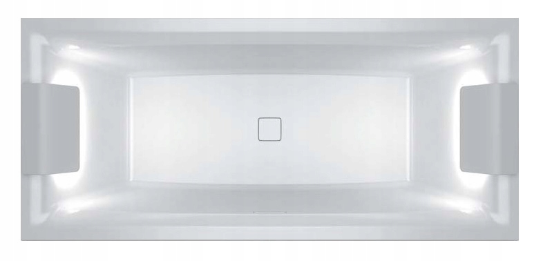 RIHO STÁLE ŠTVORCOVÁ KÚPEĽŇA 180x80 + 2x HLAVA + SVETLO
