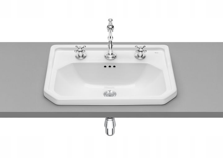 Umývadlo -  ROCA CARMEN COUNTERTOP UMÝVADLO 60x45 cm BIELE 3 OTVORY
