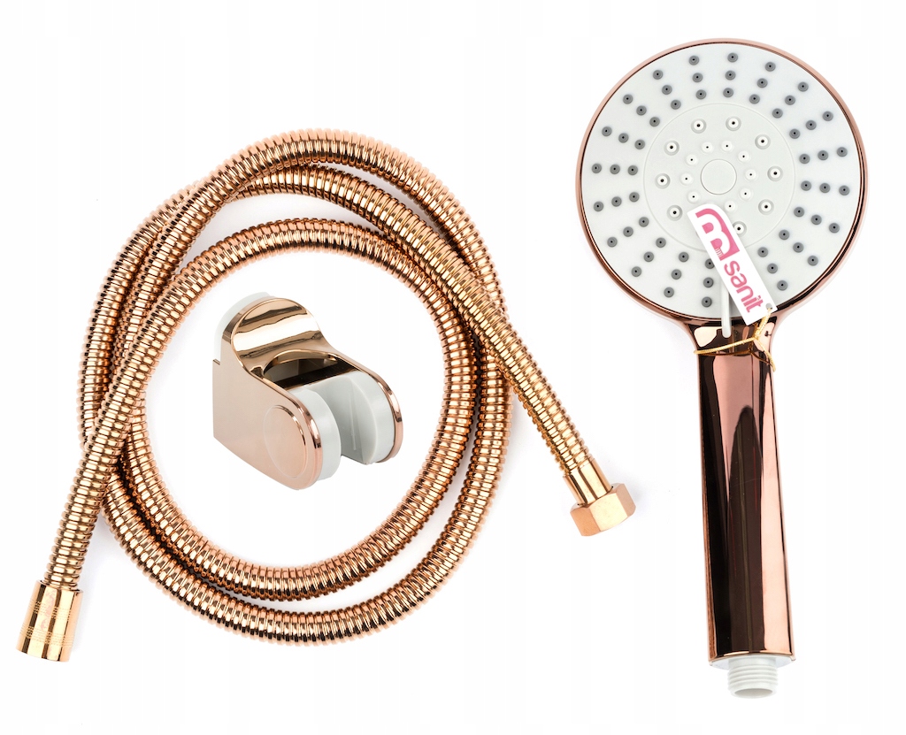 Sprchový panel - Medená sprchová hadica ROSE GOLD ručná sprcha