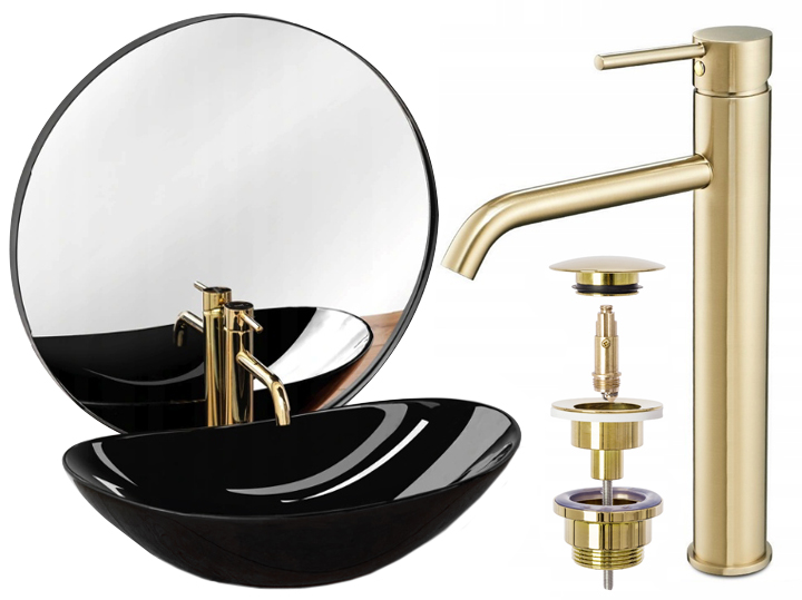 Umývadlo -  ROYAL WASHBASIN GLOSS + CAP a LUNGO GOLD BATTERY