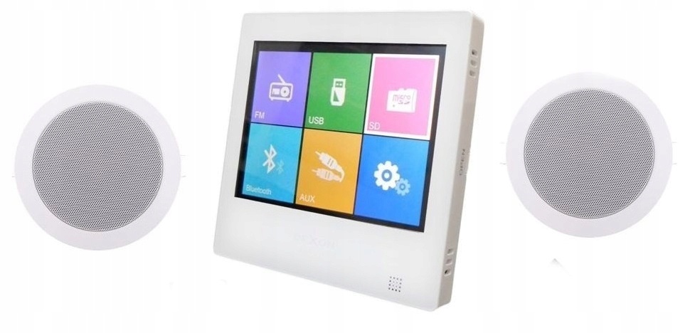 Kupelňový set doplnkov - Nástenné rádio Bluetooth, Aux s reproduktormi IPX4