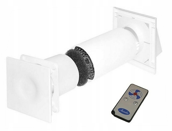 Kupelňový ventilátor - Kompaktný rekuperátor Awenta HRV100P s diaľkovým ovládaním