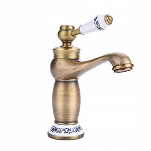 Umyvadlová batéria - Retro zlatý stojací kúpeľňový drezový faucet