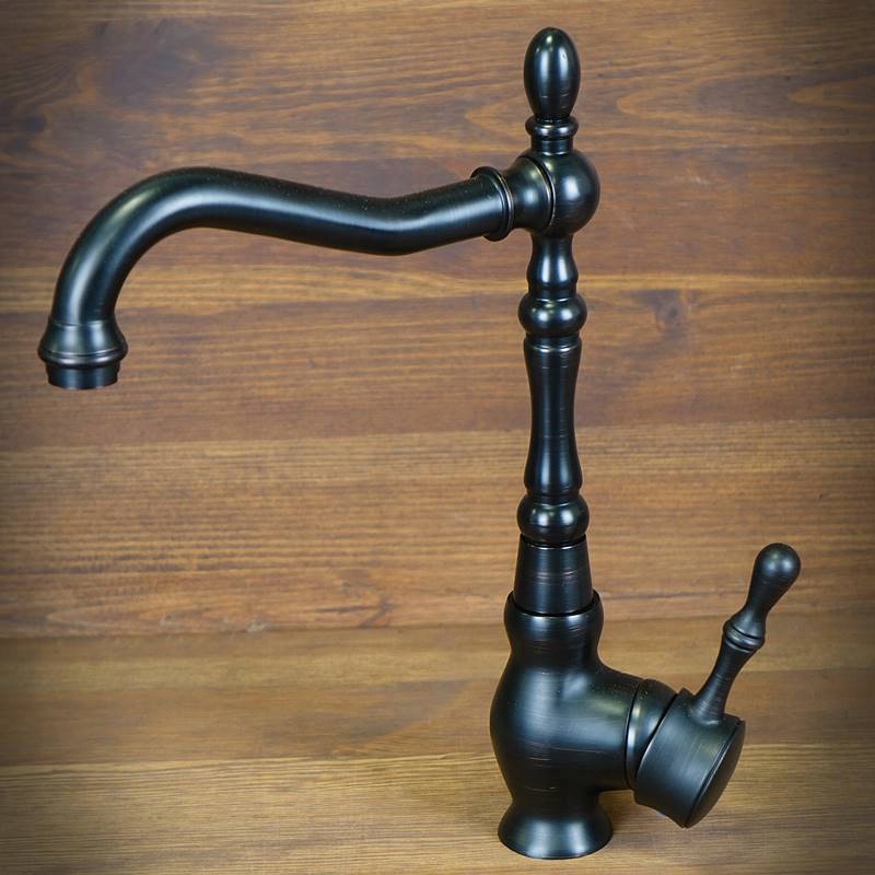 Vaňová batéria - BATH čierna retro umývadlová batéria