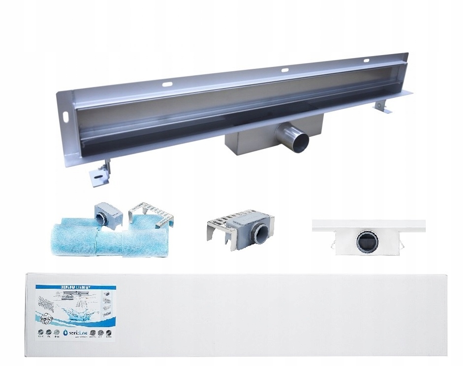 Sprchový žľab - SANITLINE LINEÁRNY ODVOD STENY 90CM 52MM SADA