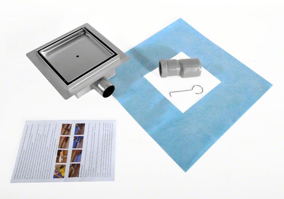 Sprchový žľab - SANITLINE Odtok SQUARE 20X20 POD NÍZKOU OBKLADOU