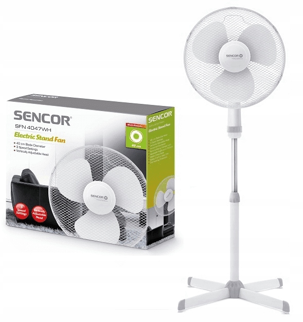 Kupelňový ventilátor - Stojací ventilátor SENCOR SFN 4047WH 40 cm!
