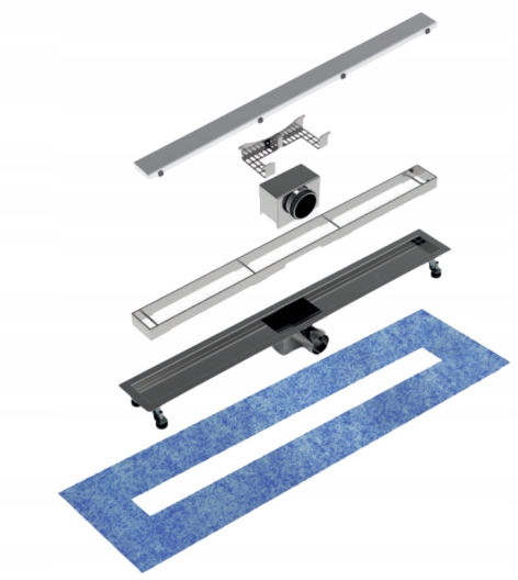 Sprchový žľab - SPIROFLEX LINEÁRNE ODVODNENIE AQUASTEEL LA 70CM