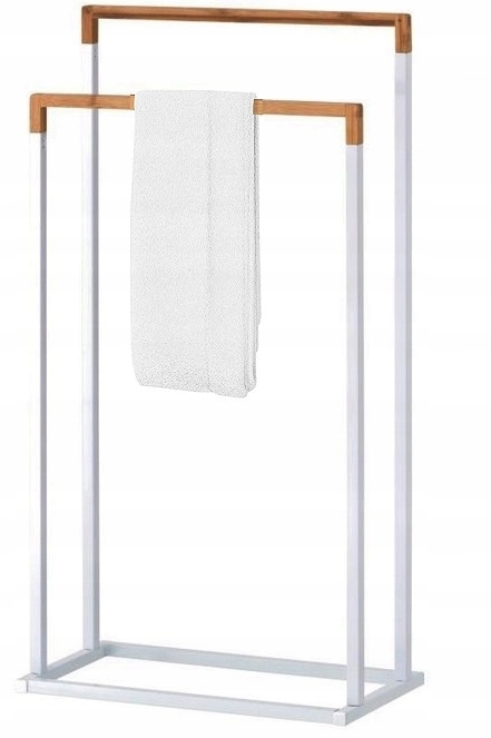 Držiak papiera RUČNÝ STOJAN BAMBOO BIELE PODLAHOVÉ RUČNÍKY