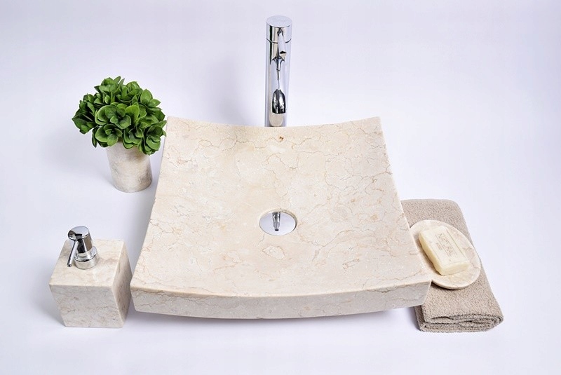 Umývadlo - SZB-P Cream A Umývadlo na dosku z kameňa 40x40x12