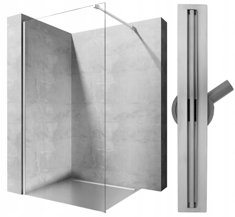 Sprchové dvere - Walk-In sprchová stena 70 cm Rea + Drain