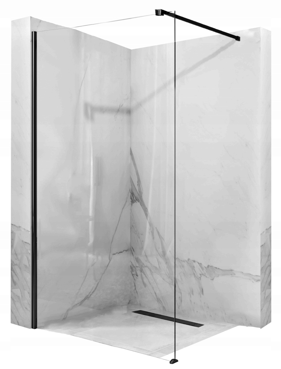 Sprchové dvere - Sprchová stena AERO BLACK 100x195 Rea čierna