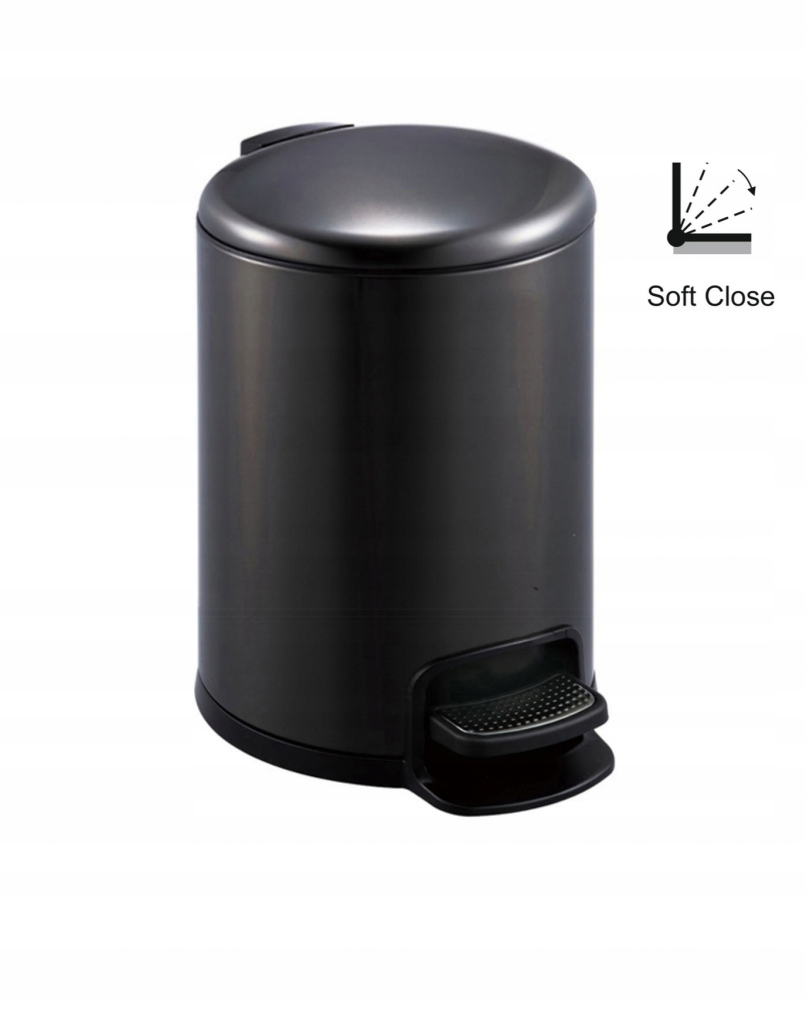 Stella Pedal basket, round black 8L 20.20108-MB