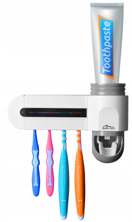 Kupelňový set doplnkov - UV STERILIZÁTOR NA ZUBNÉ KEFY STOJAN NA PASTU
