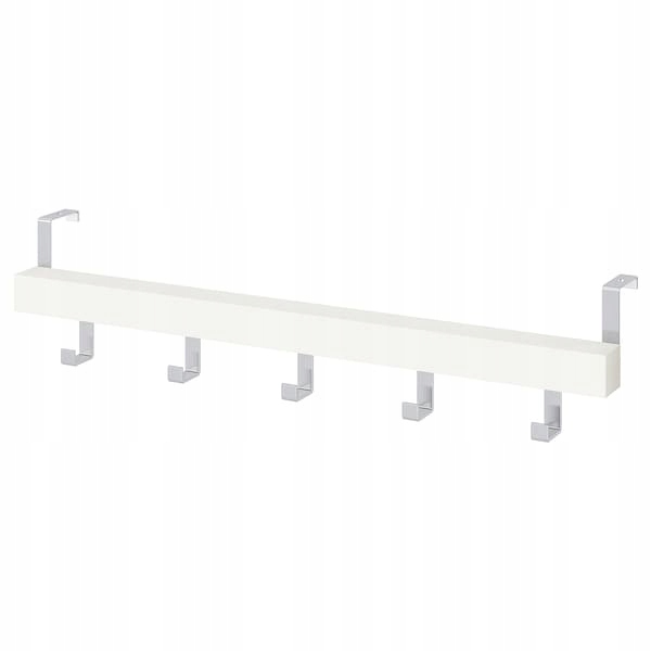 Vešiak - TJUSIG Vešiak na dvere / stenu, biely, 60 cm