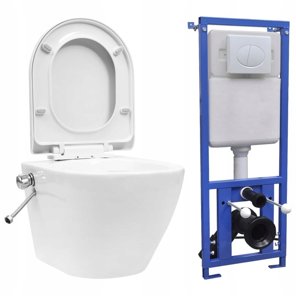WC MISA - Sada nástenných toaletných bidetov biela VidaXL