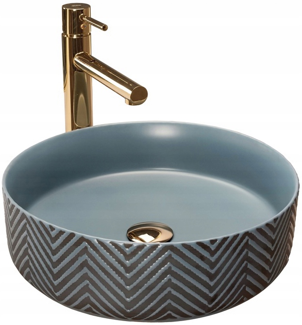 Umývadlo -  ASHLEY BLUE WASHBASIN umiestnené na doske REA