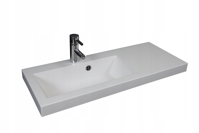 Umývadlo -  WASHBASIN MARBLE 90x36 BIELY so zapusteným drezom