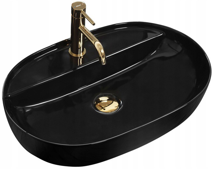 Umývadlo - AURA BLACK CERAMIC BLACK umývadlo na dosku