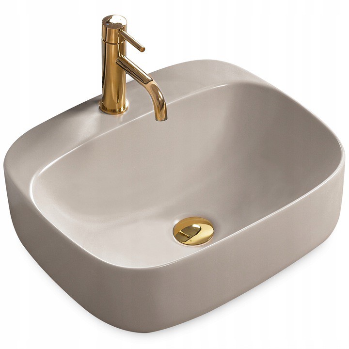 Umývadlo - Umývadlo na dosku LUIZA 50 GREY MAT CERAMIC REA